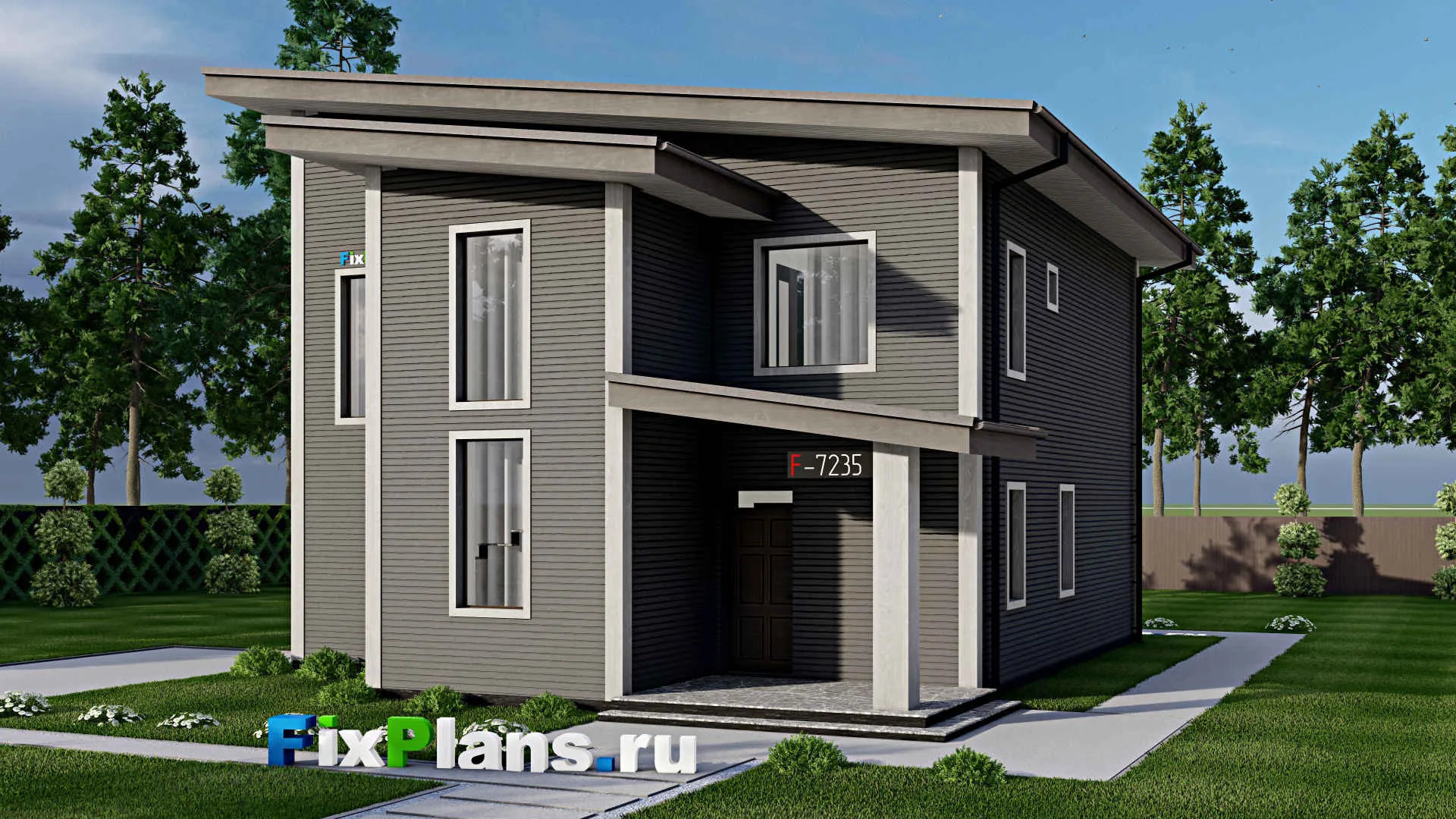 F-7235 - Проект дома с мансардой 11 на 13, площадью 160 м² с 4 спальнями