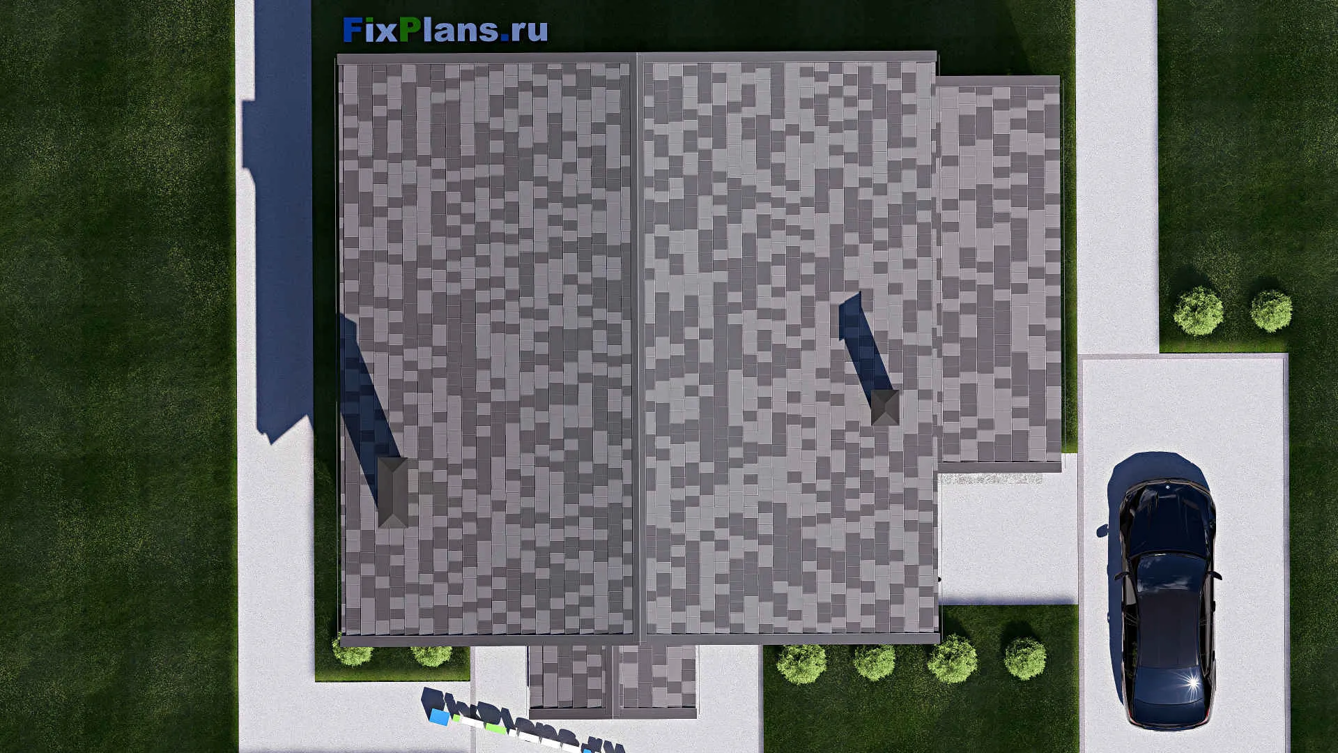 F-17729 - Проект дома с мансардой 12 на 13, площадью 180 м² с террасой и 4 спальнями