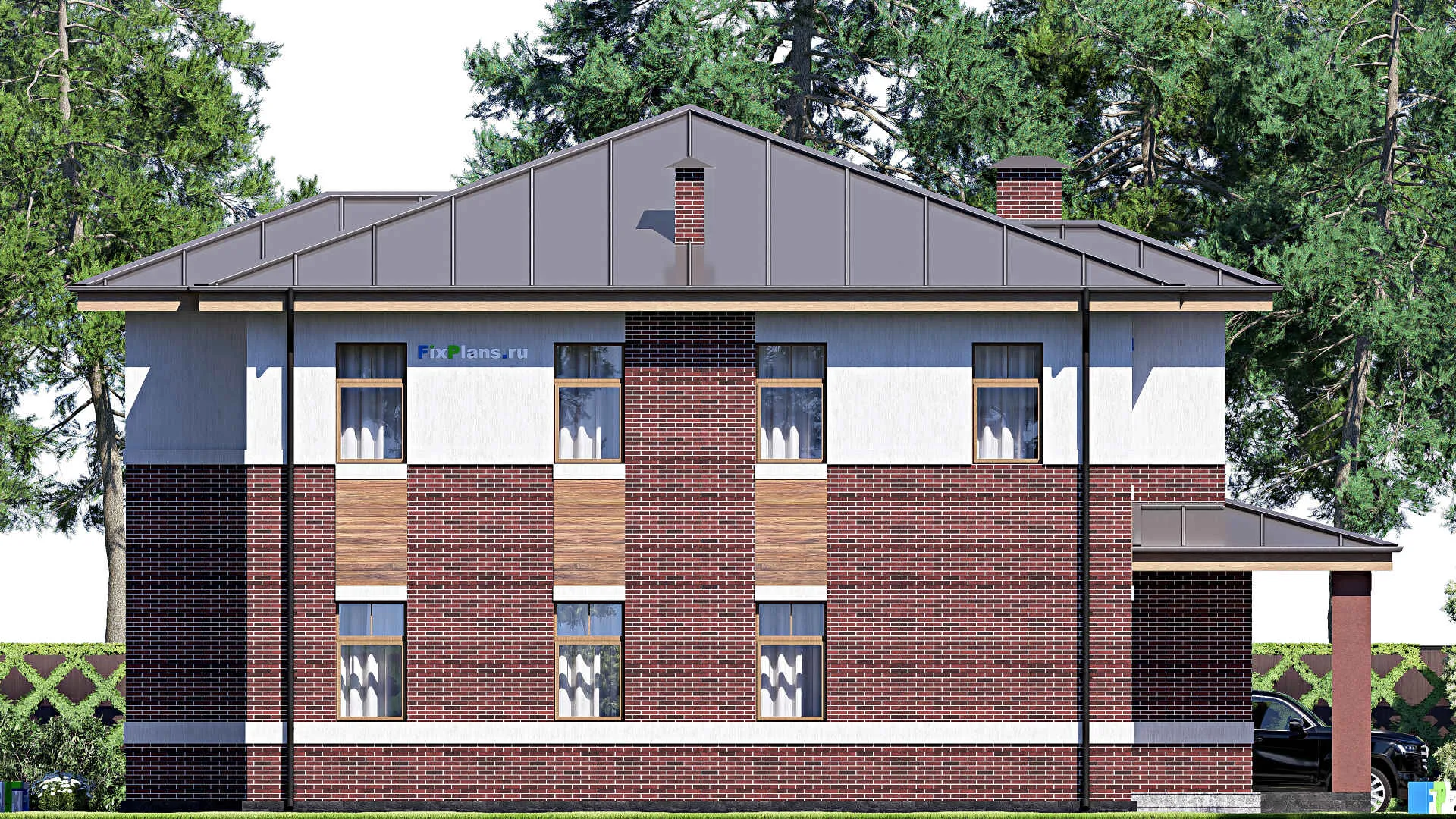 F-17423 - Проект двухэтажного дома 13 на 18, площадью 280 м² с 2 спальнями