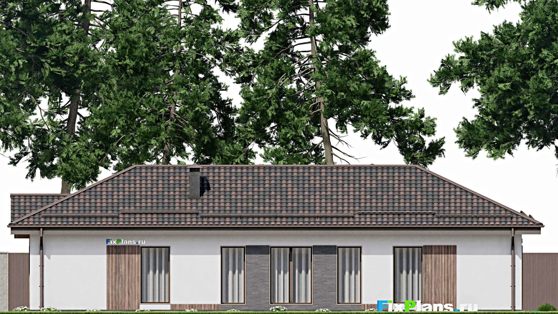 F-6416 - Проект одноэтажного дома 9 на 20, площадью 130 м² с 3 спальнями