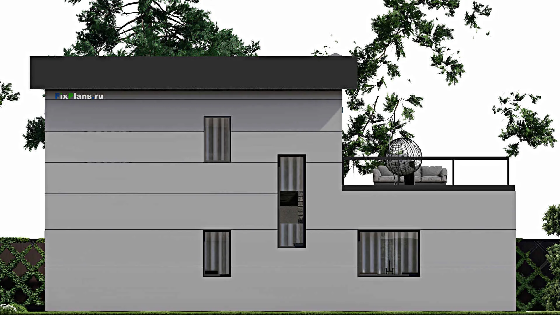 F-4283 - Планы двухэтажного дома 10 на 15, площадью 240 м² с террасой и 4 спальнями