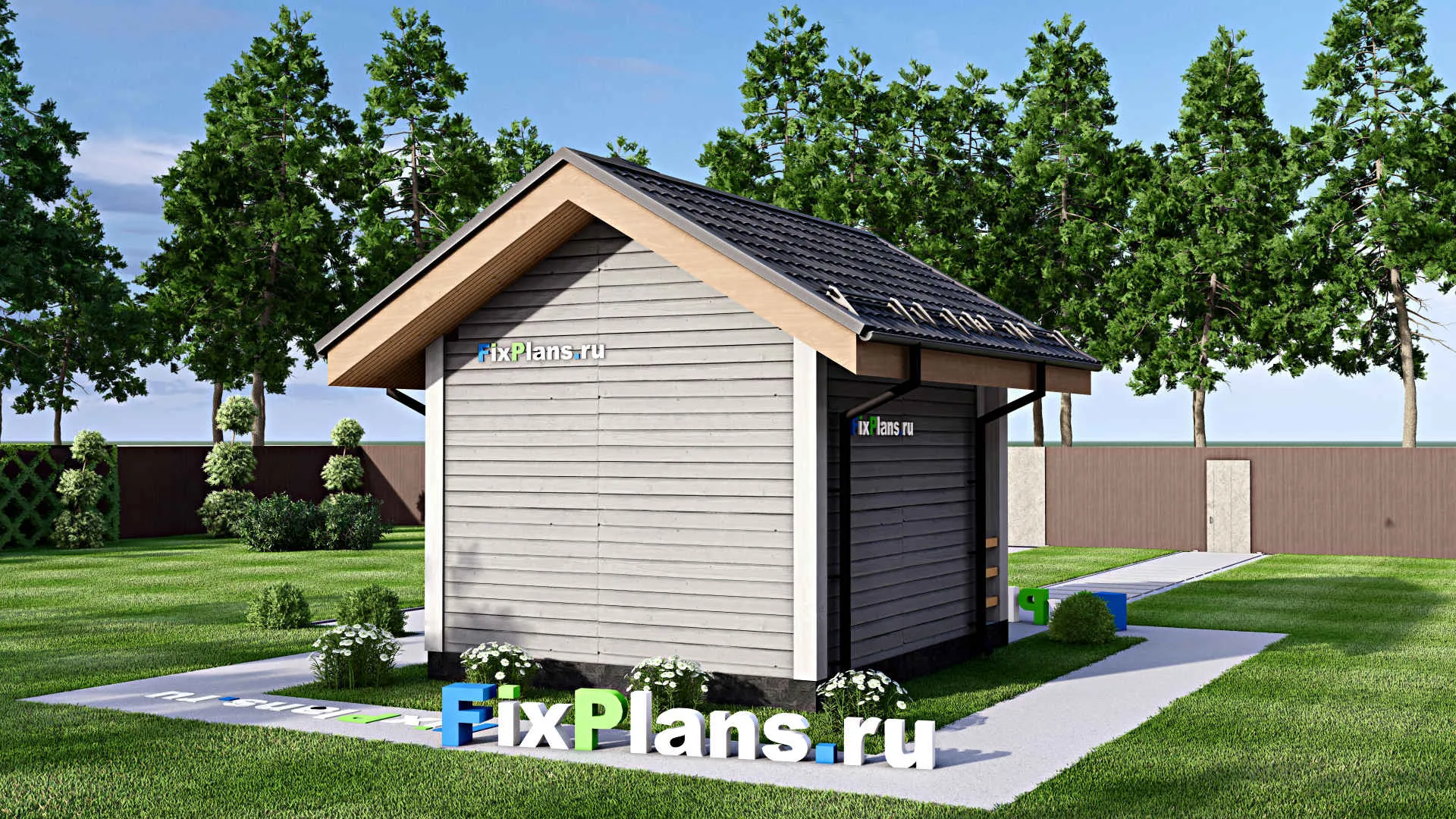 F-15677 - Проект бани 5 на 6, площадью 20 м² 