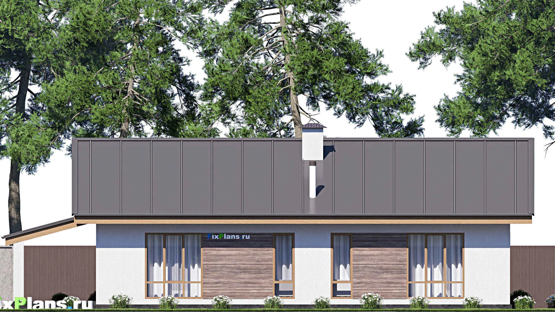 F-18269 - Проект одноэтажного дома 11 на 18, площадью 160 м² с террасой и 3 спальнями