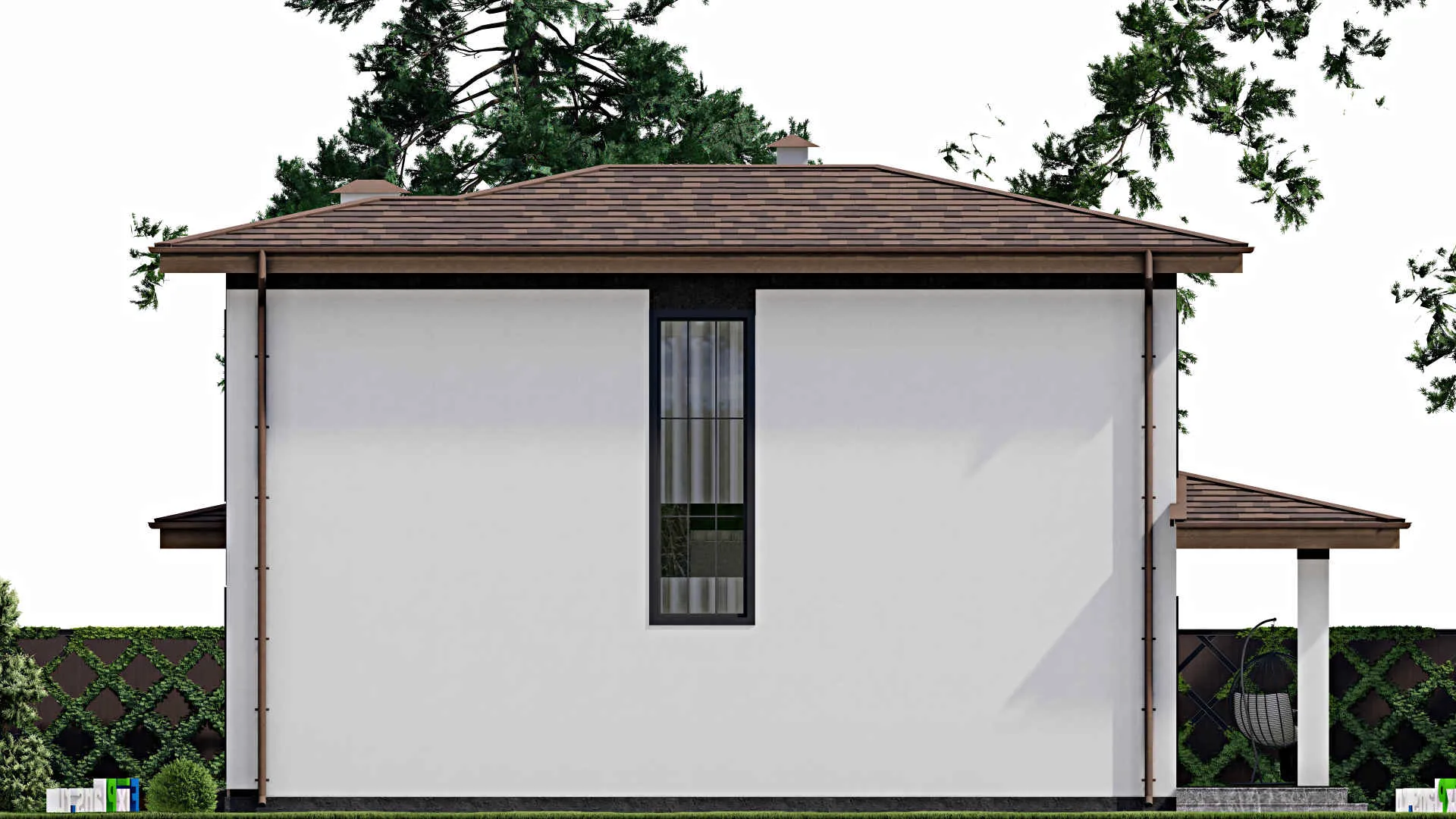 F-11501 - Проект двухэтажного дома 8 на 15, площадью 150 м² с террасой и 4 спальнями