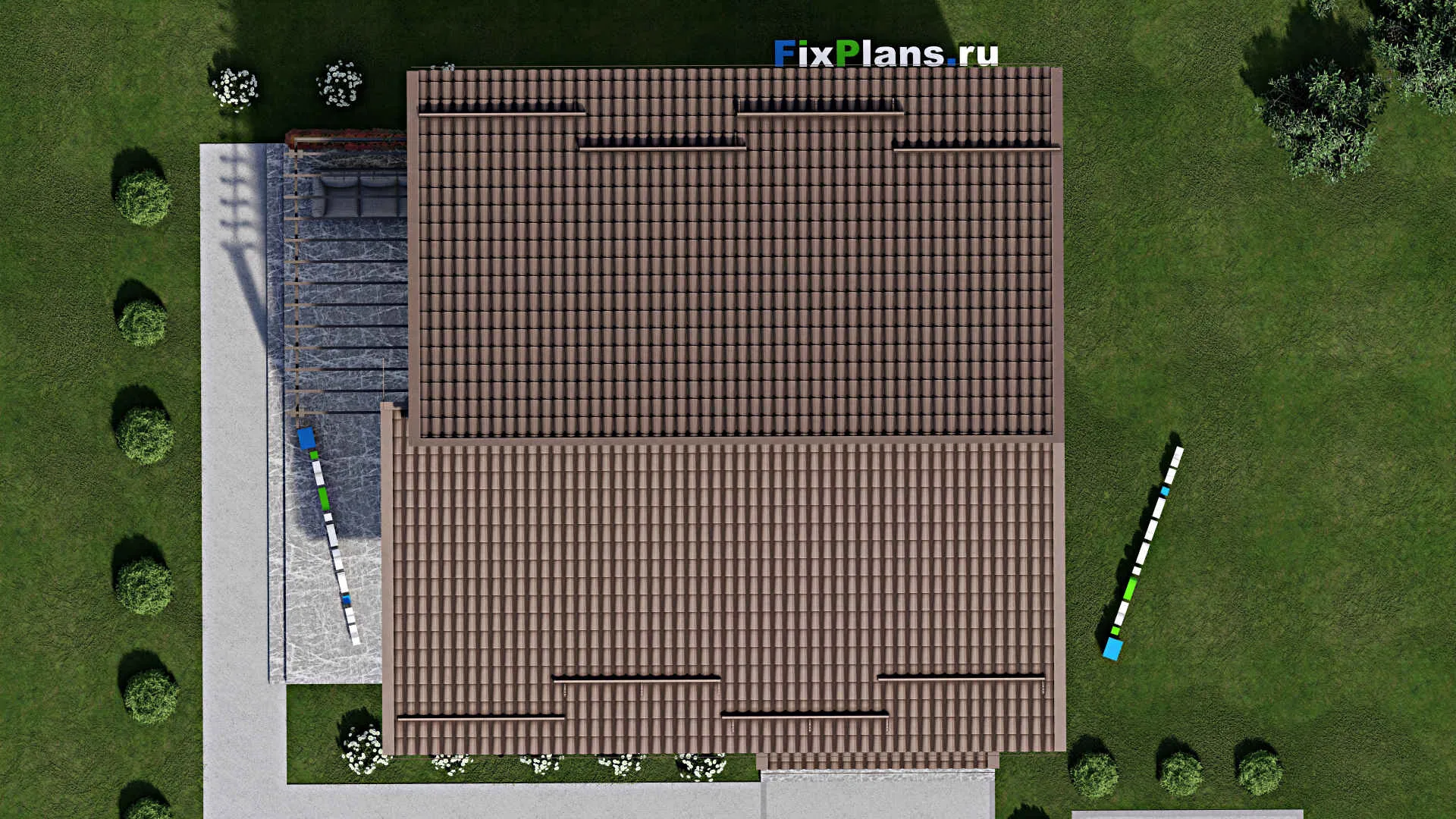 F-2006 - Проект дома с мансардой 10 на 10, площадью 160 м² с террасой, балконом и 3 спальнями