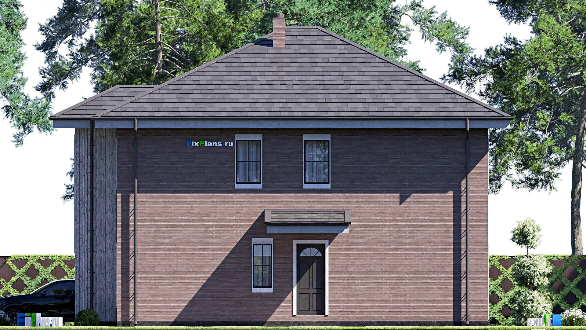 F-20042 - Проект двухэтажного дома 12 на 14, площадью 220 м² с 5 спальнями