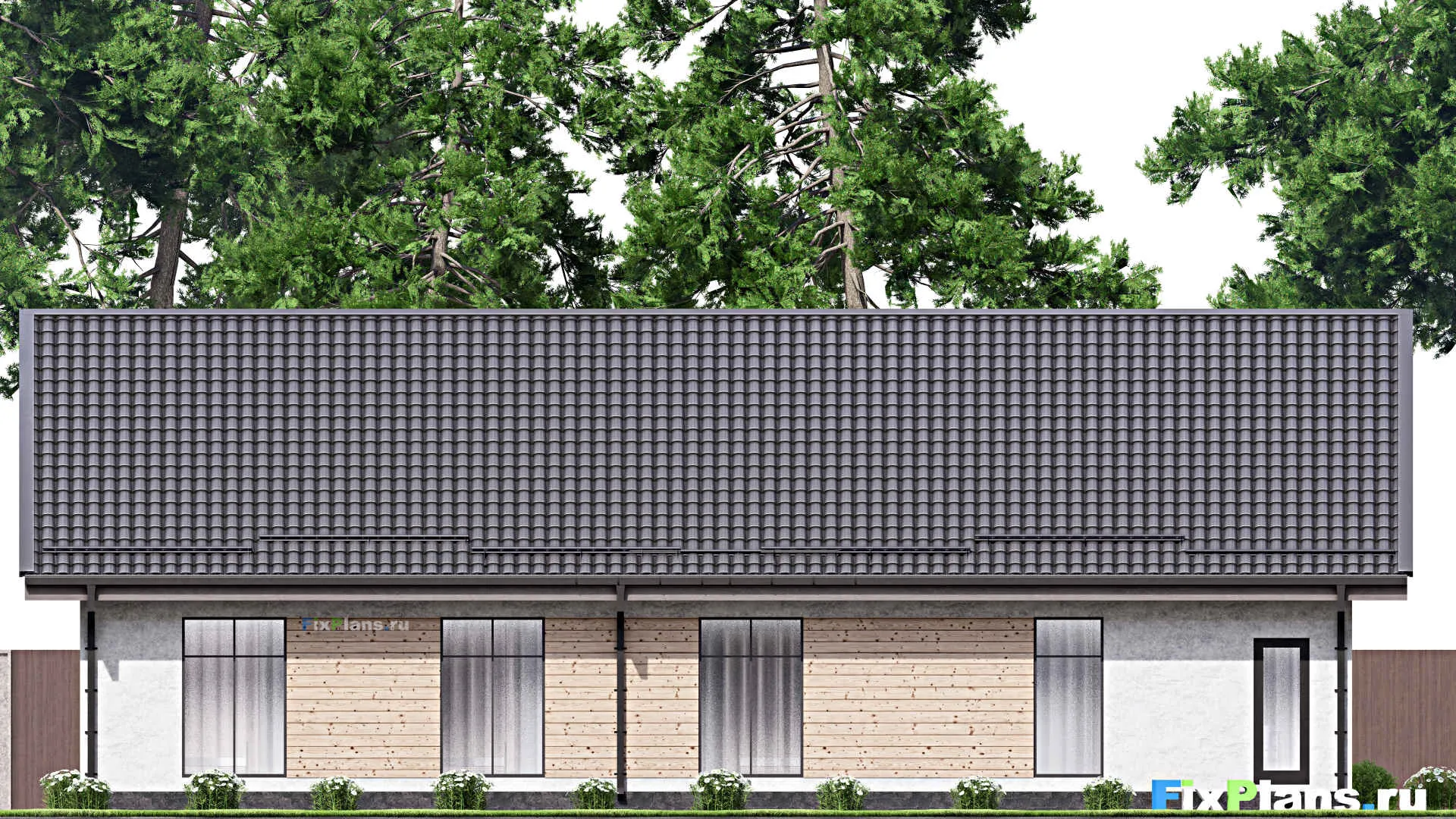 F-12995 - Проект одноэтажного дома 13 на 19, площадью 180 м² с 4 спальнями