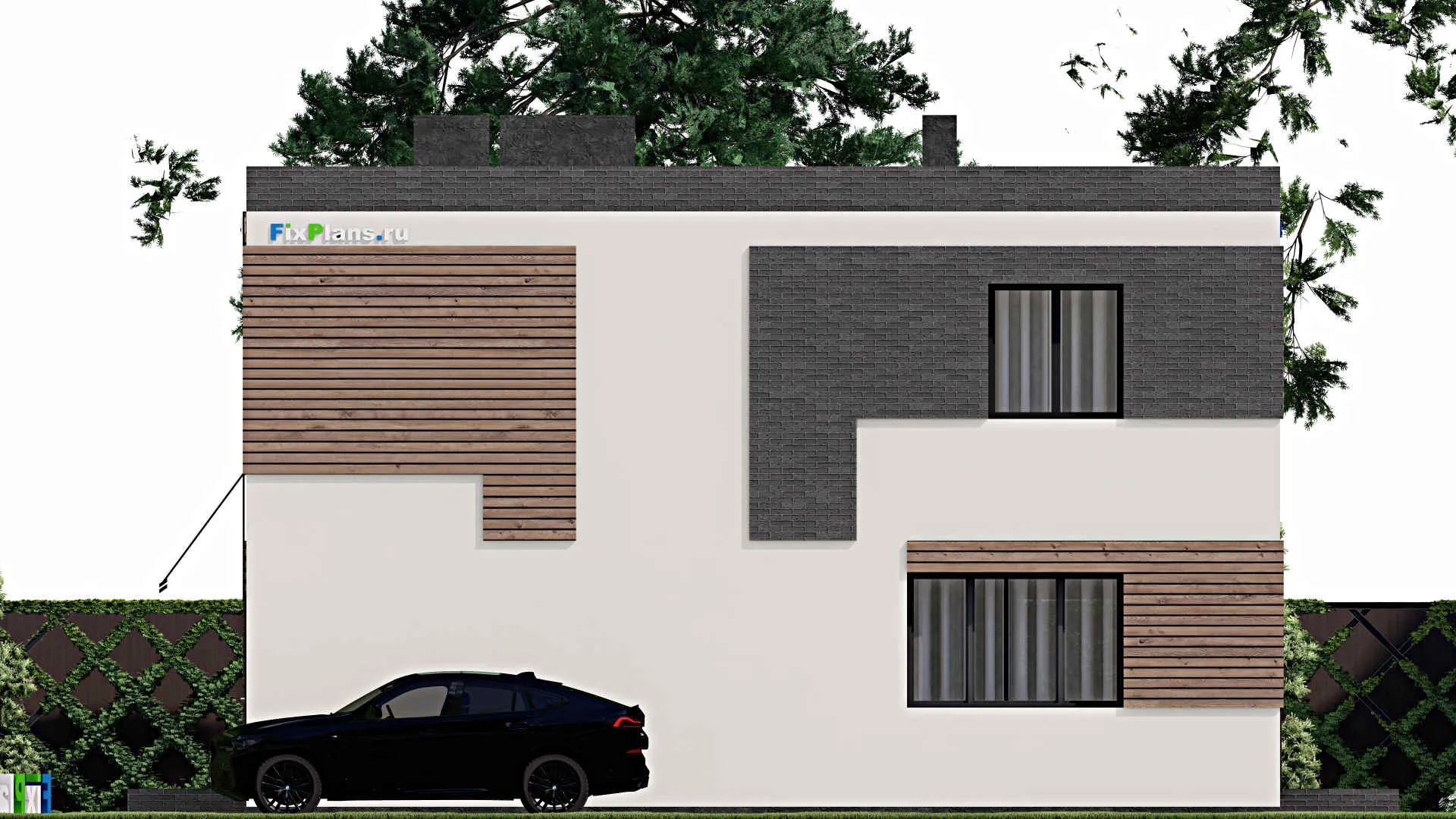 F-5129 - Проект двухэтажного дома 9 на 12, площадью 150 м² с террасой и 3 спальнями