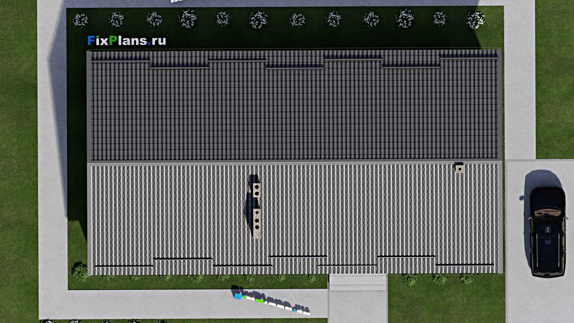 F-4841 - Проект одноэтажного дома 11 на 18, площадью 180 м² с террасой и 3 спальнями