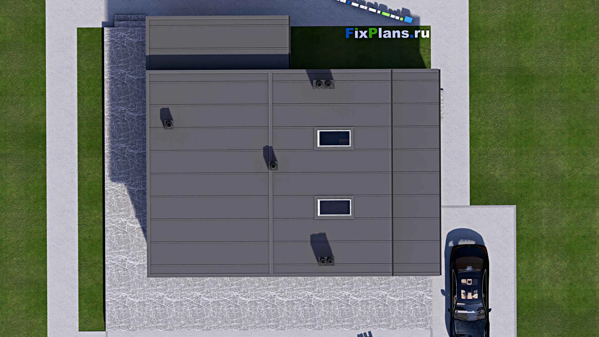 F-16694 - Проект одноэтажного дома 15 на 16, площадью 190 м² с террасой и 2 спальнями