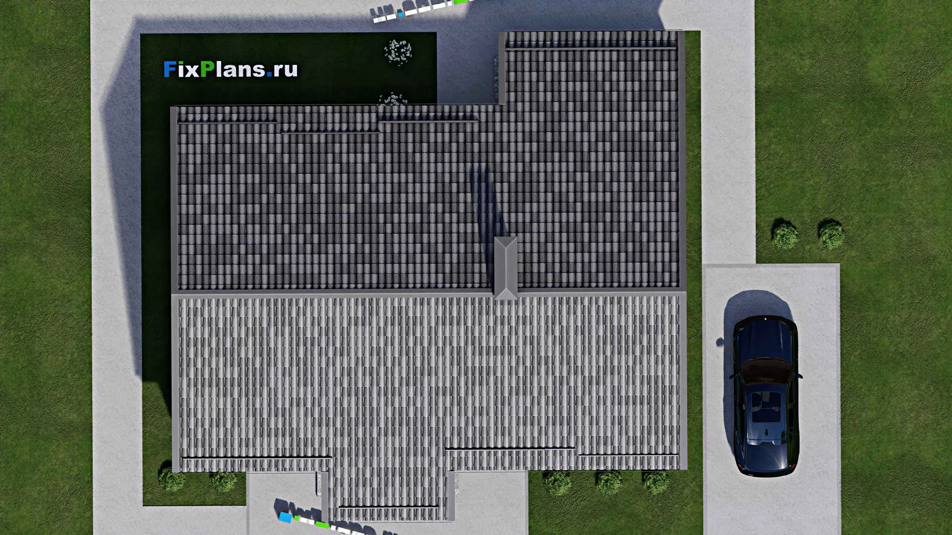 F-10016 - Проект одноэтажного дома 14 на 15, площадью 130 м² с террасой и 3 спальнями