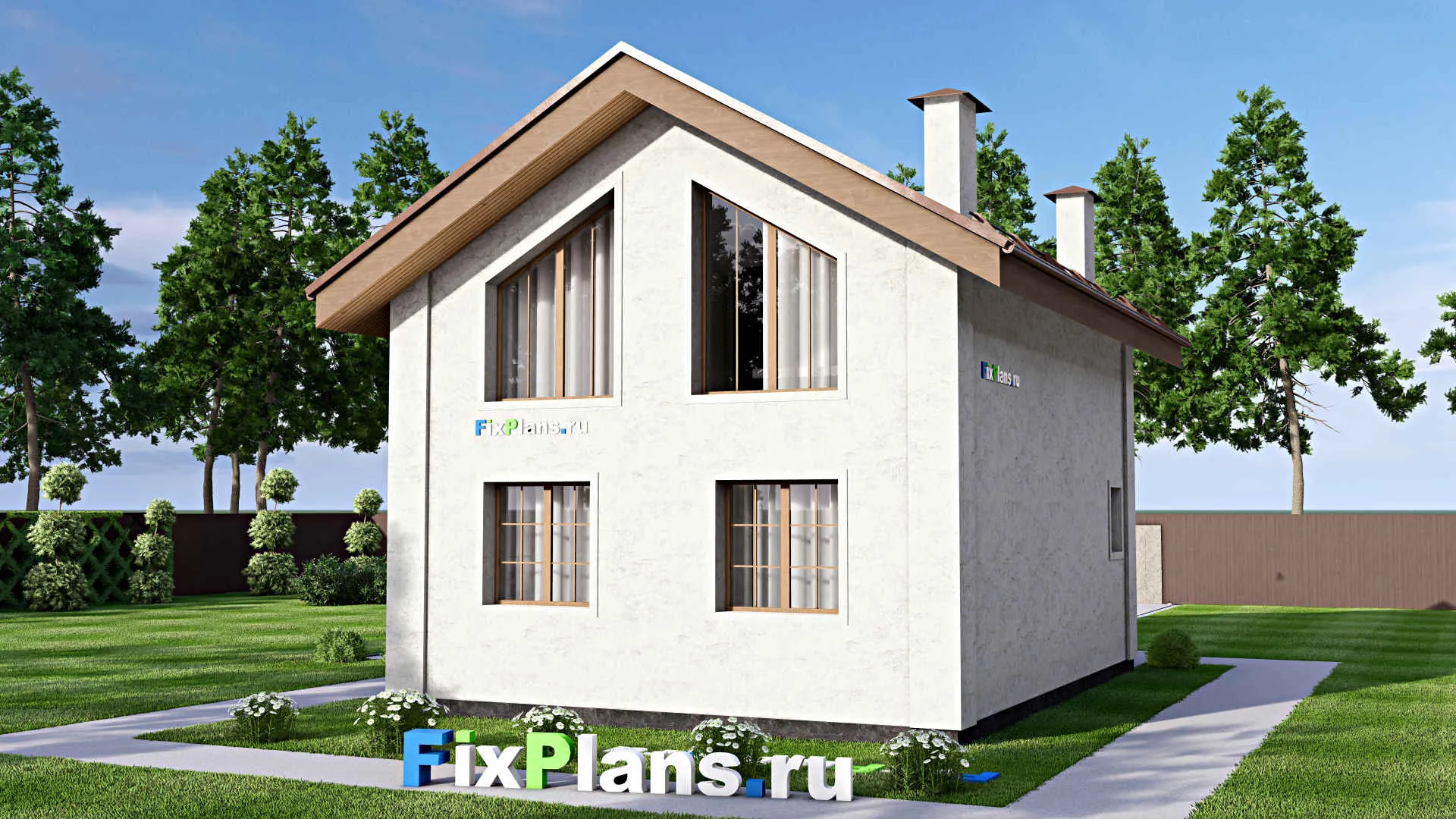 F-15272 - Проект дома с мансардой 8 на 11, площадью 90 м² с 3 спальнями