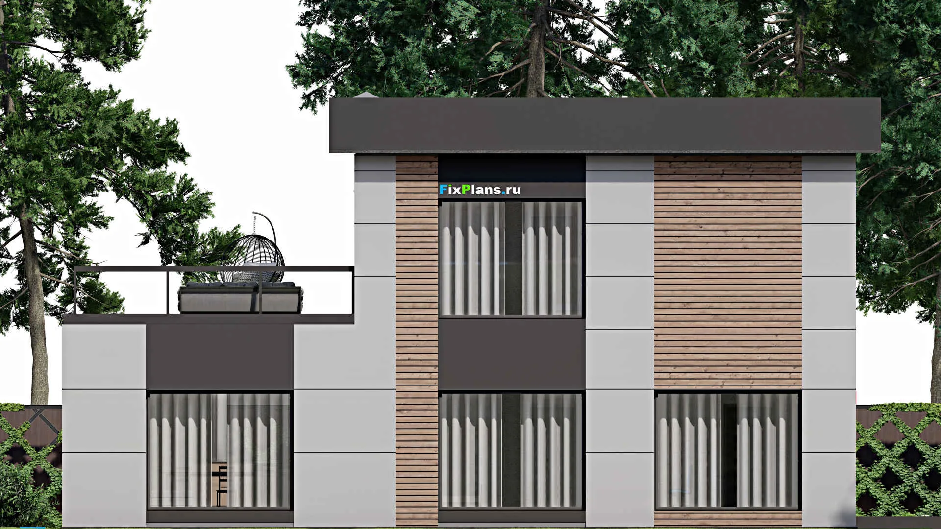 F-4283 - Планы двухэтажного дома 10 на 15, площадью 240 м² с террасой и 4 спальнями