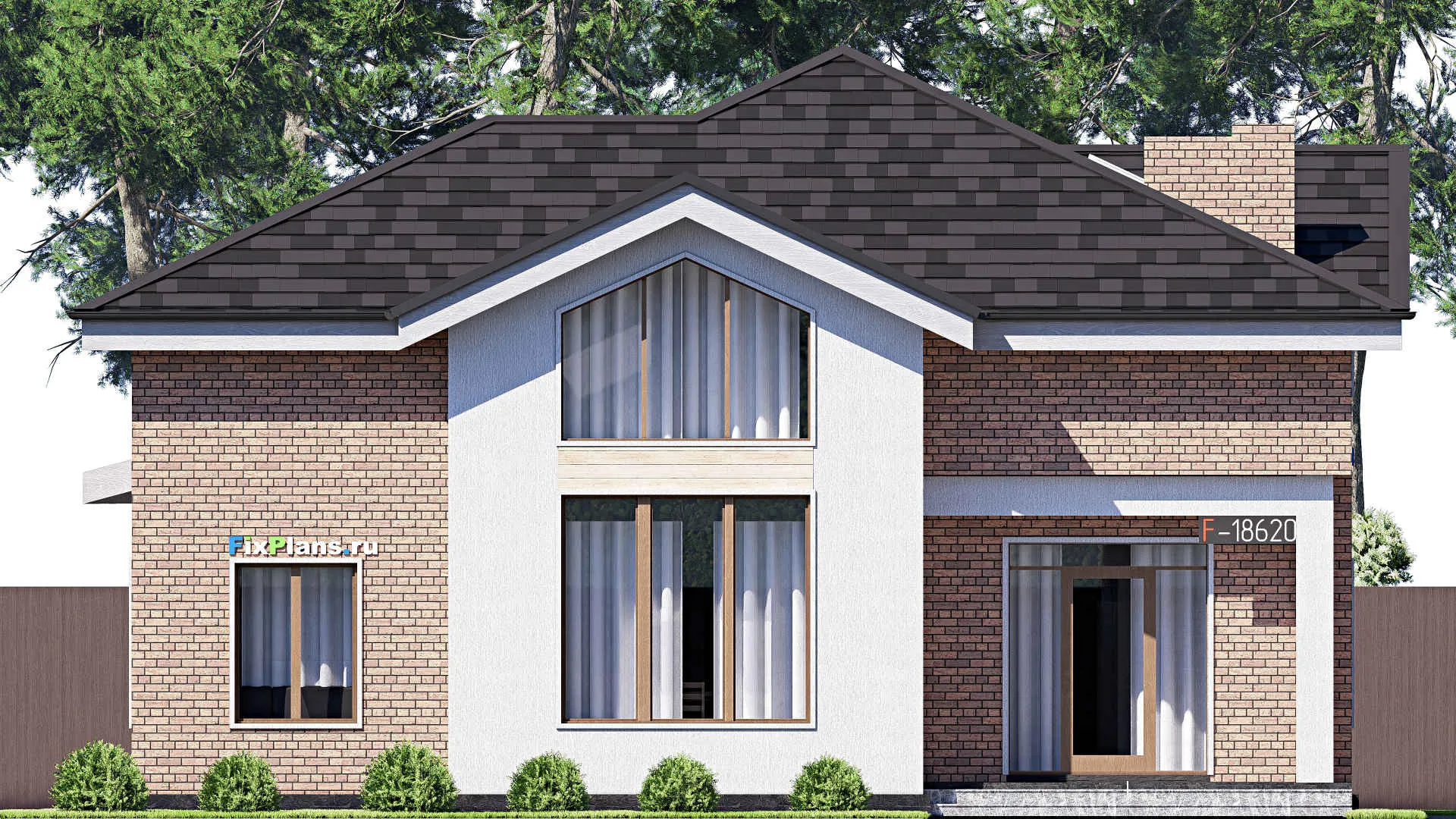 F-18620 - Проект одноэтажного дома 13 на 19, площадью 240 м² с 5 спальнями