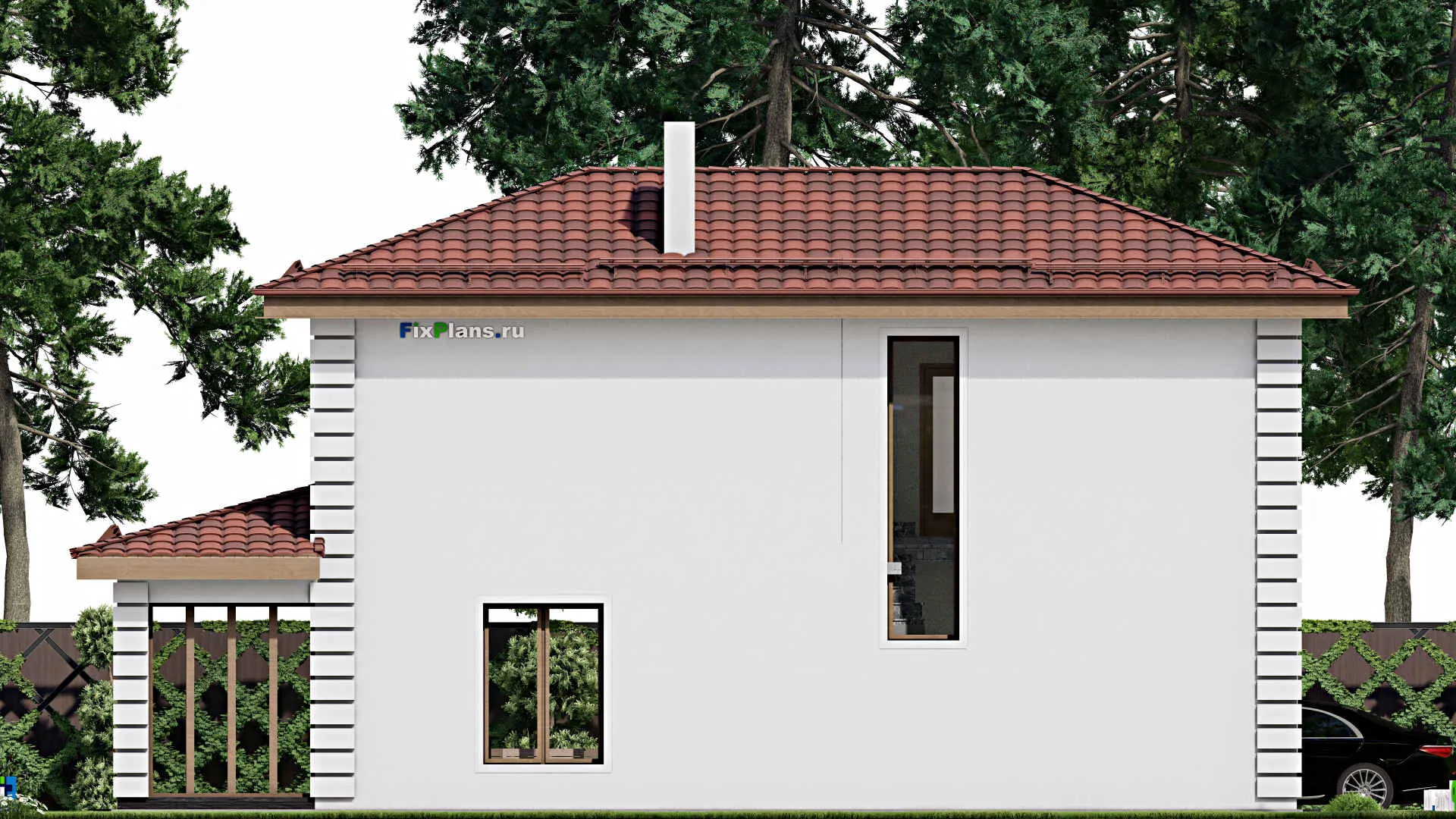 F-4382 - Проект двухэтажного дома 7 на 15, площадью 130 м² с террасой, балконом и 3 спальнями