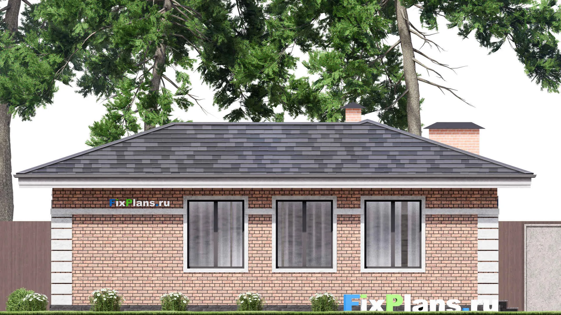 F-15344 - Проект бани 12 на 16, площадью 110 м² с терассой, бассейном и санузлом