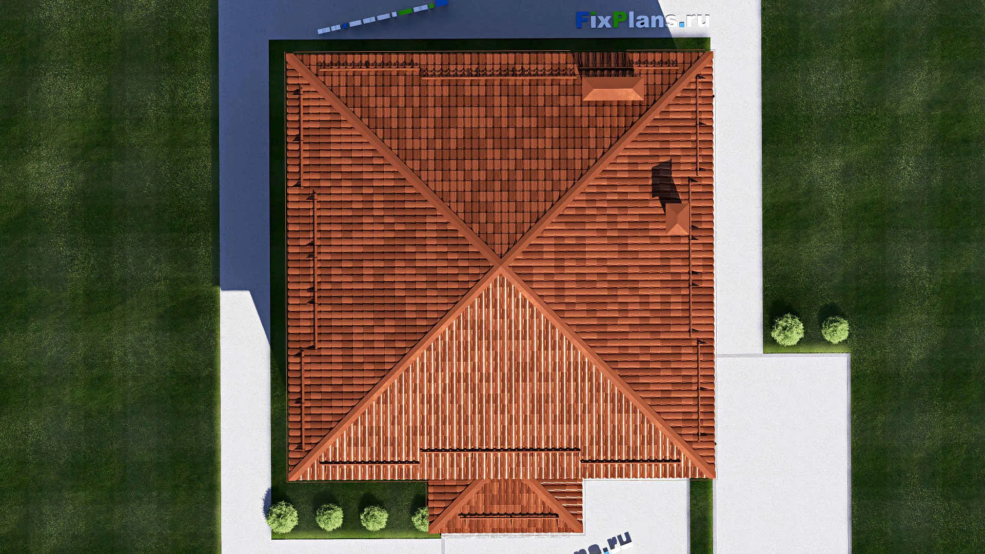 F-17693 - Проект двухэтажного дома 12 на 14, площадью 200 м² с террасой, балконом и 4 спальнями