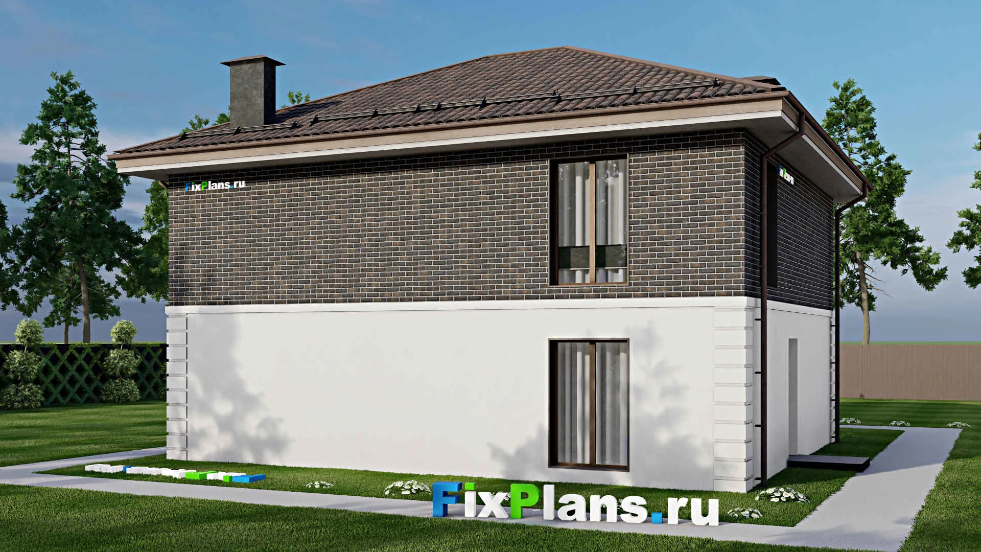 F-6110 - Проект двухэтажного дома 13 на 14, площадью 210 м² с 4 спальнями