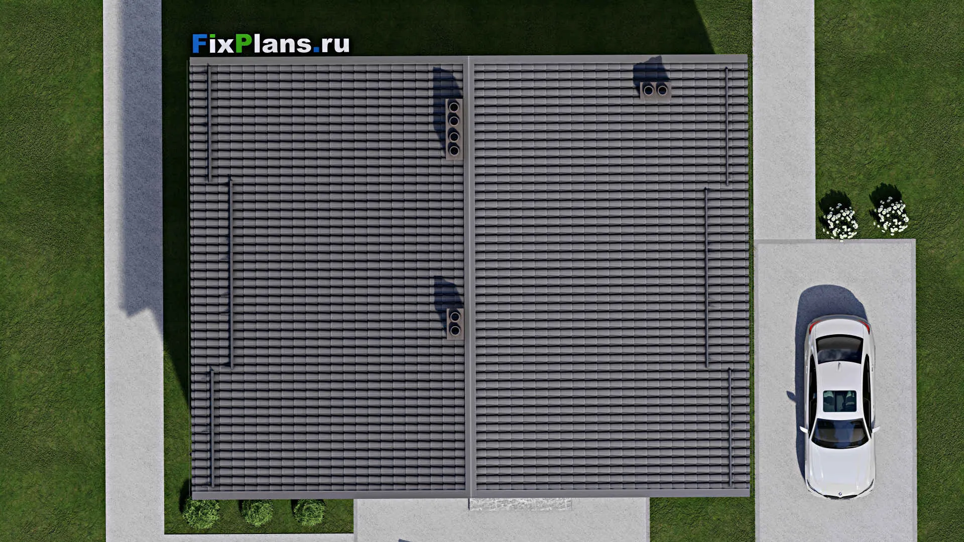 F-4292 - Проект дома с мансардой 11 на 14, площадью 180 м² с террасой и 5 спальнями