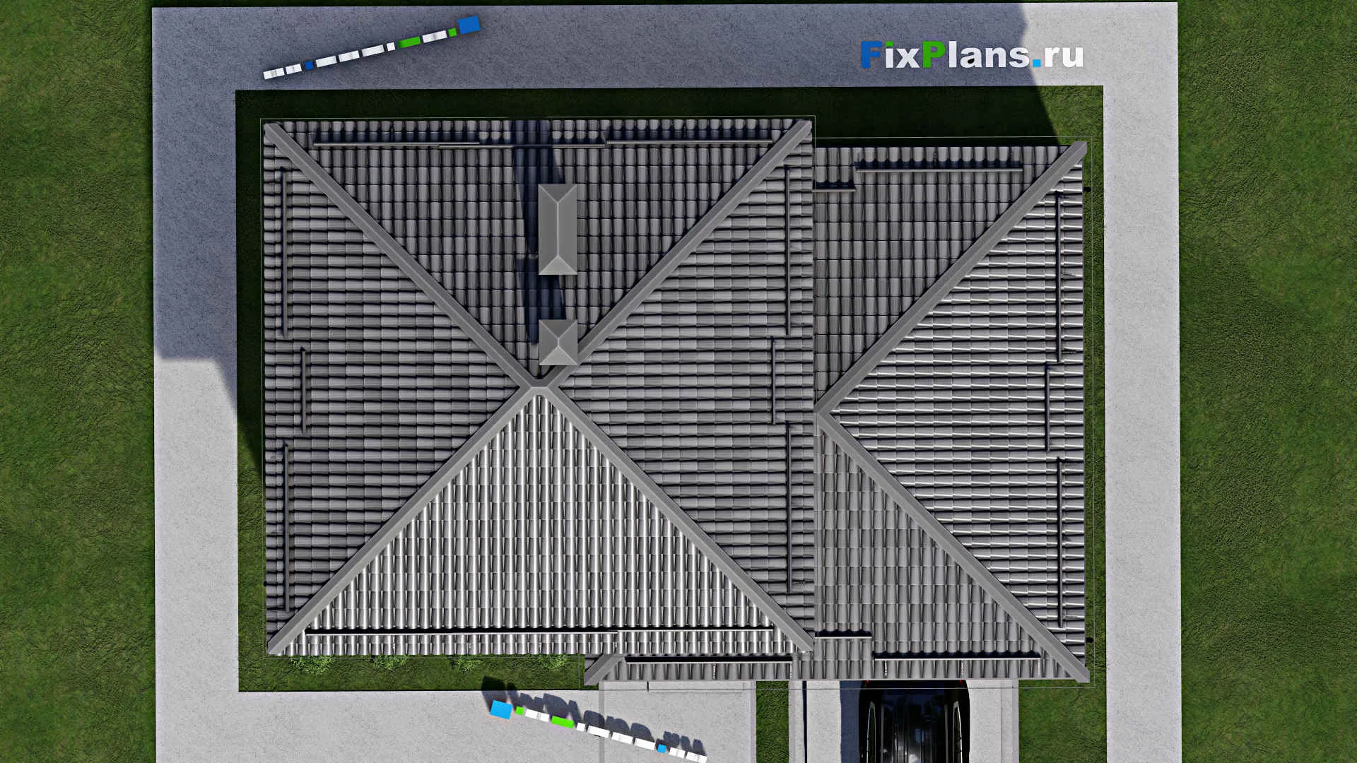 F-8486 - Проект двухэтажного дома 10 на 14, площадью 140 м² с гаражом на 2 машины и 3 спальнями